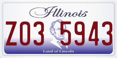 IL license plate Z035943