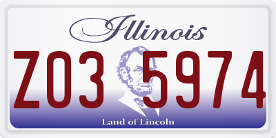 IL license plate Z035974
