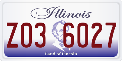 IL license plate Z036027