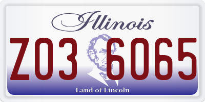 IL license plate Z036065