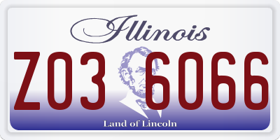 IL license plate Z036066
