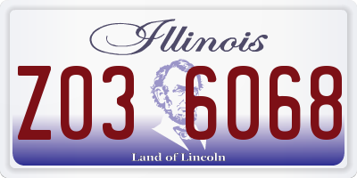 IL license plate Z036068