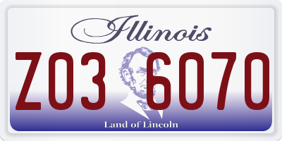IL license plate Z036070