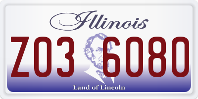 IL license plate Z036080