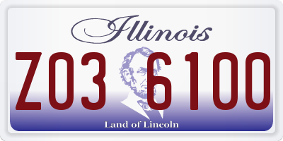 IL license plate Z036100
