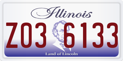 IL license plate Z036133