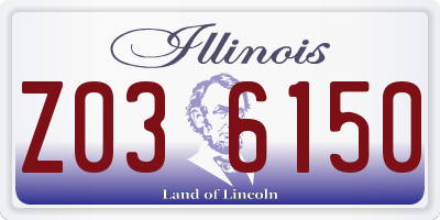 IL license plate Z036150