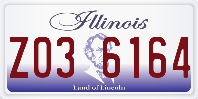 IL license plate Z036164