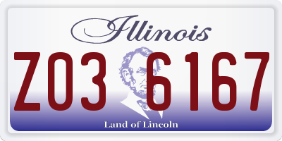 IL license plate Z036167