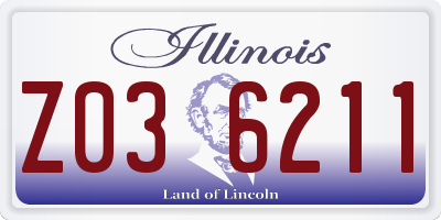 IL license plate Z036211