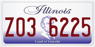 IL license plate Z036225