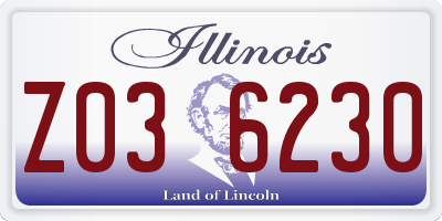IL license plate Z036230