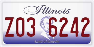 IL license plate Z036242