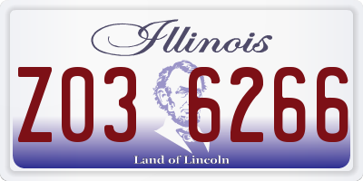 IL license plate Z036266