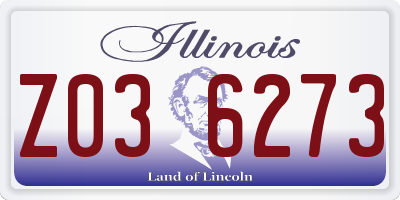 IL license plate Z036273