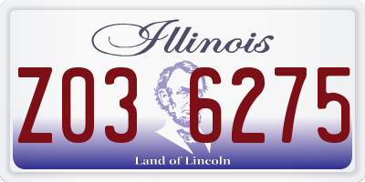 IL license plate Z036275