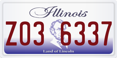 IL license plate Z036337