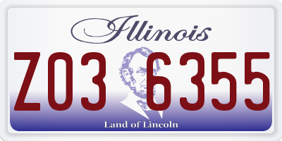IL license plate Z036355