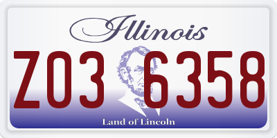 IL license plate Z036358