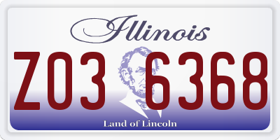IL license plate Z036368