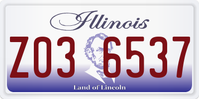 IL license plate Z036537