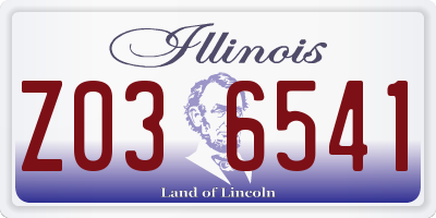 IL license plate Z036541
