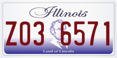 IL license plate Z036571