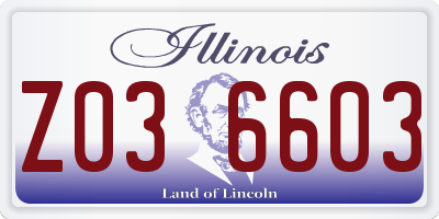 IL license plate Z036603