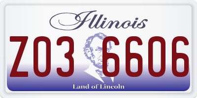 IL license plate Z036606