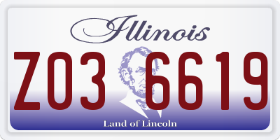 IL license plate Z036619