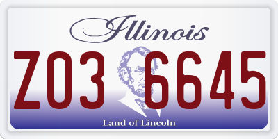 IL license plate Z036645