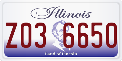 IL license plate Z036650