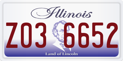 IL license plate Z036652