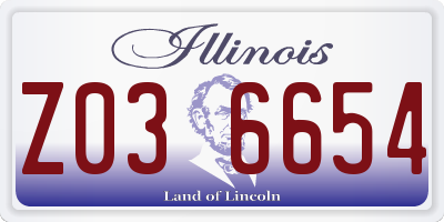 IL license plate Z036654
