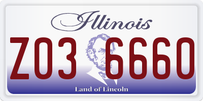 IL license plate Z036660