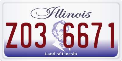 IL license plate Z036671