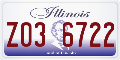 IL license plate Z036722
