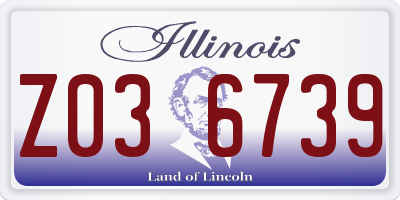 IL license plate Z036739