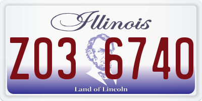 IL license plate Z036740