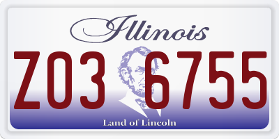 IL license plate Z036755