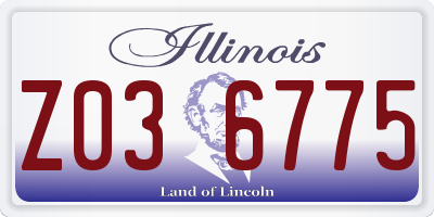 IL license plate Z036775