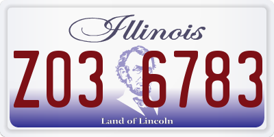IL license plate Z036783