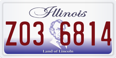 IL license plate Z036814