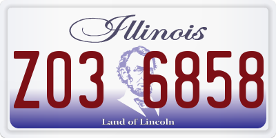 IL license plate Z036858