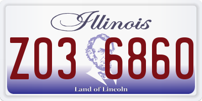 IL license plate Z036860