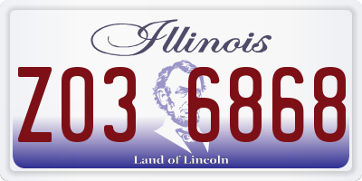 IL license plate Z036868