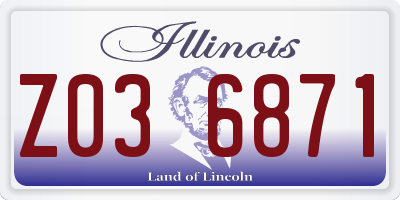 IL license plate Z036871