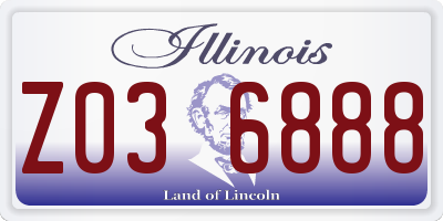IL license plate Z036888