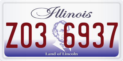 IL license plate Z036937