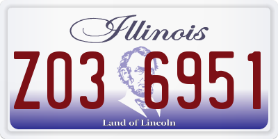 IL license plate Z036951